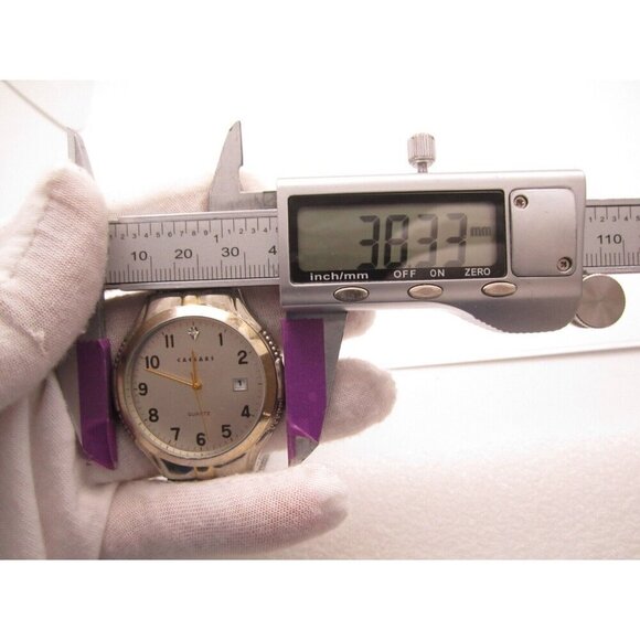 Men Caesars Date Quartz WR Analog 38mm Round Watch (H610) "New Battery" - Picture 2 of 10